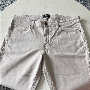 PAIGE Men’s Straight Leg Light Beige/Khaki Jeans Size 36x32 Like New